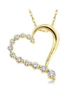 Quiana Zaira Heart Shape Half Journey Diamond Fashion Pendant