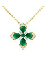 Celestia Blossom Pear Shape Gemstone & Diamond Pendant