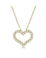 Tide Silhouette Heart Shape Diamond Fashion Pendant