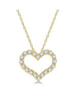 Amoria Diamond Heart Pendant in 14K Yellow Gold