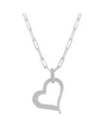 Pave-Set Heart Shape Paperclip Diamond Fashion Pendant