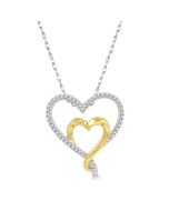 Beryl Mallow Double Heart Shape Diamond Fashion Pendant