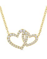 Frost Horizon Double Heart Shape Diamond Fashion Pendant