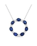 Aurora Circle Gemstone & Diamond Pendant