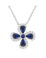 Elysian Pear Shape Floral Gemstone & Diamond Pendant