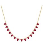 Luna Pear Shape Gemstone & Diamond Tennis Necklace