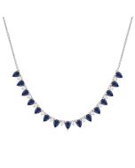 Seraph Pear Shape Gemstone & Diamond Tennis Necklace