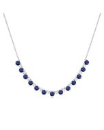 Lyric Round Shape Gemstone & Diamond Tennis Necklace