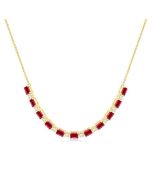 Nimbus Emerald Shape Gemstone & Diamond Tennis Necklace