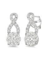 ArVerVio PhoCaVer 14K White Gold Diamond Floral Earrings