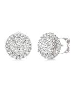 LinPhoOn 14K White Gold Diamond Halo Earrings