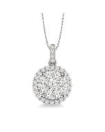 Nerissa Cyra Round Shape Halo Shine Bright Essential Diamond Pendant
