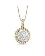 Cyra Tivoli Round Shape Halo Shine Bright Essential Diamond Pendant