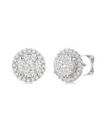 VioValOra 14K White Gold Diamond Halo Earrings