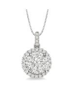 Jasper Echo Round Shape Halo Shine Bright Essential Diamond Pendant