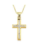 Willow Eclipse Channel Set Cross Diamond Fashion Pendant
