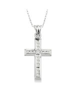 Tansy Isolde Channel Set Cross Diamond Fashion Pendant