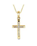 Yvaine Zaira Channel Set Cross Diamond Fashion Pendant