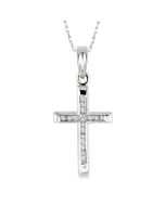 Kestrel Haven Channel Set Cross Diamond Fashion Pendant
