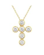 Freya Quiana 6 Stone Bezel Cross Diamond Fashion Pendant