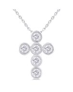 Harrier Zinnia 6 Stone Bezel Cross Diamond Fashion Pendant