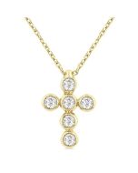 Blossom Ophelia 6 Stone Bezel Cross Diamond Fashion Pendant