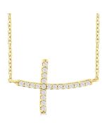 Zenith Raven Sideway Cross Petite Diamond Fashion Pendant
