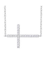 Isolde Umbria Sideway Cross Petite Diamond Fashion Pendant