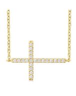Zaira Harbor Sideway Cross Petite Diamond Fashion Pendant