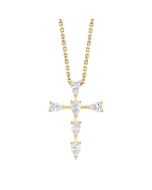 Zinnia Ember Pear Shape 6 Stone Cross Diamond Fashion Pendant
