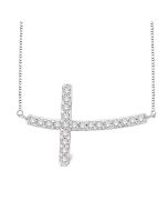 Nyx Solstice Sideway Cross Diamond Fashion Pendant