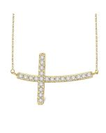 Juno Laurel Sideway Cross Diamond Fashion Pendant