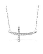 Zenith Aria Sideway Cross Diamond Fashion Pendant