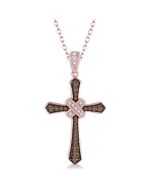 Cross Champagne Diamond Fashion Pendant
