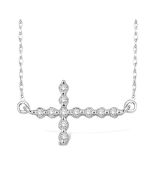 Finesse Bramble Sideway Cross Diamond Fashion Pendant