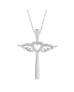 Beryl Orion Angel Wings Heart Shape & Cross Diamond Fashion Pendant
