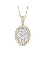 Aster Chantilly Oval Shape Halo Shine Bright Essential Diamond Pendant