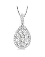 Valora Nimbus Pear Shape Halo Shine Bright Essential Diamond Pendant