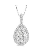Willow Sonata Pear Shape Halo Shine Bright Essential Diamond Pendant