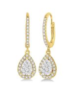 DorThLux 14K White Gold Diamond Halo Earrings