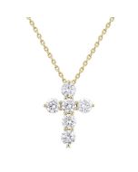 Helios Orchid 6 Stone Cross Diamond Fashion Pendant