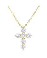 Ophelia Oleander 6 Stone Cross Diamond Fashion Pendant