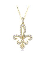 Zephyr Nettle Fleur De Lis Diamond Pendant