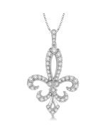 Majesty Oleander Fleur De Lis Diamond Pendant