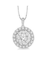 Gala Drift Round Shape Halo Shine Bright Essential Diamond Pendant