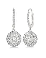 LoZenCel ArVer 14K White Gold Diamond Halo Earrings