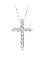 Lilith Orchid Cross Diamond Fashion Pendant