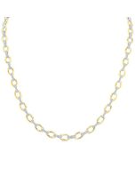Bold Oval Shape Link Diamond Fashion Necklace