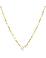 Pear Shape Bezel Curb & Cuban Diamond Fashion Necklace