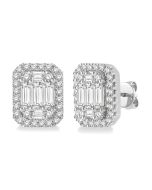 OraNoDor LinDorLo 14K White Gold Diamond Pave Earrings